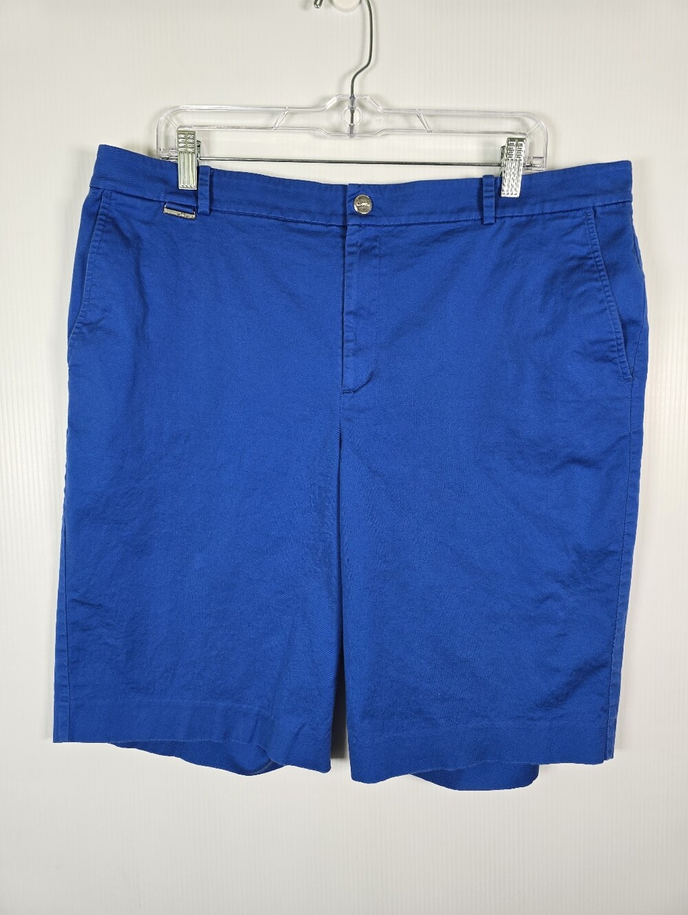 Ralph Lauren Active Royal Blue Flat-Front Women's Bermuda Shorts Size 16 Preppy